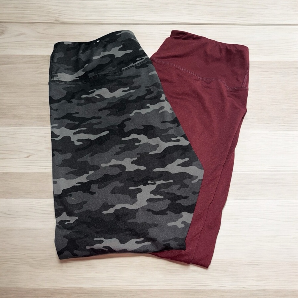 Camo and Burgundy Maurice’s leggings